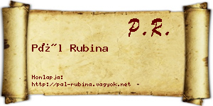 Pál Rubina névjegykártya