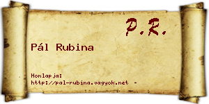 Pál Rubina névjegykártya