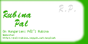 rubina pal business card